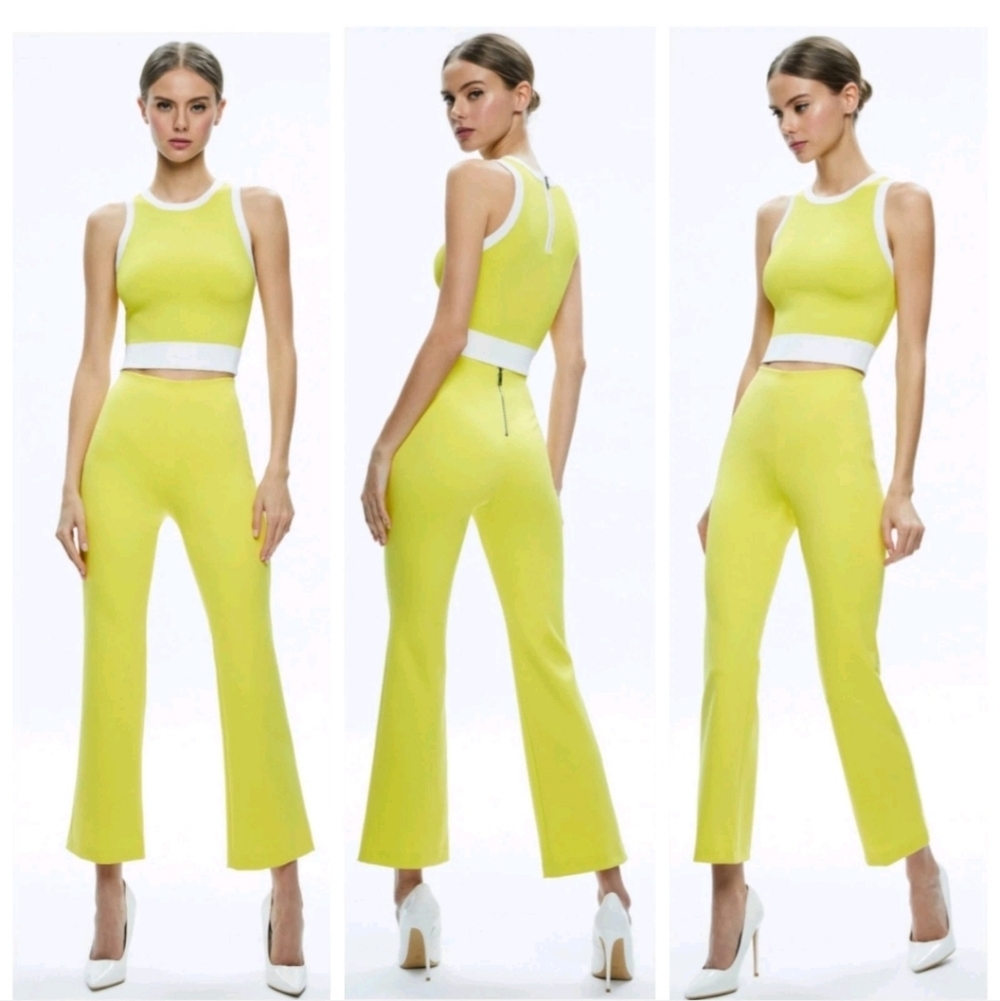 ALICE + OLIVIA RMP MID RISE BACK-ZIP BOOTCUT ANKLE PANT - Picture 4 of 16